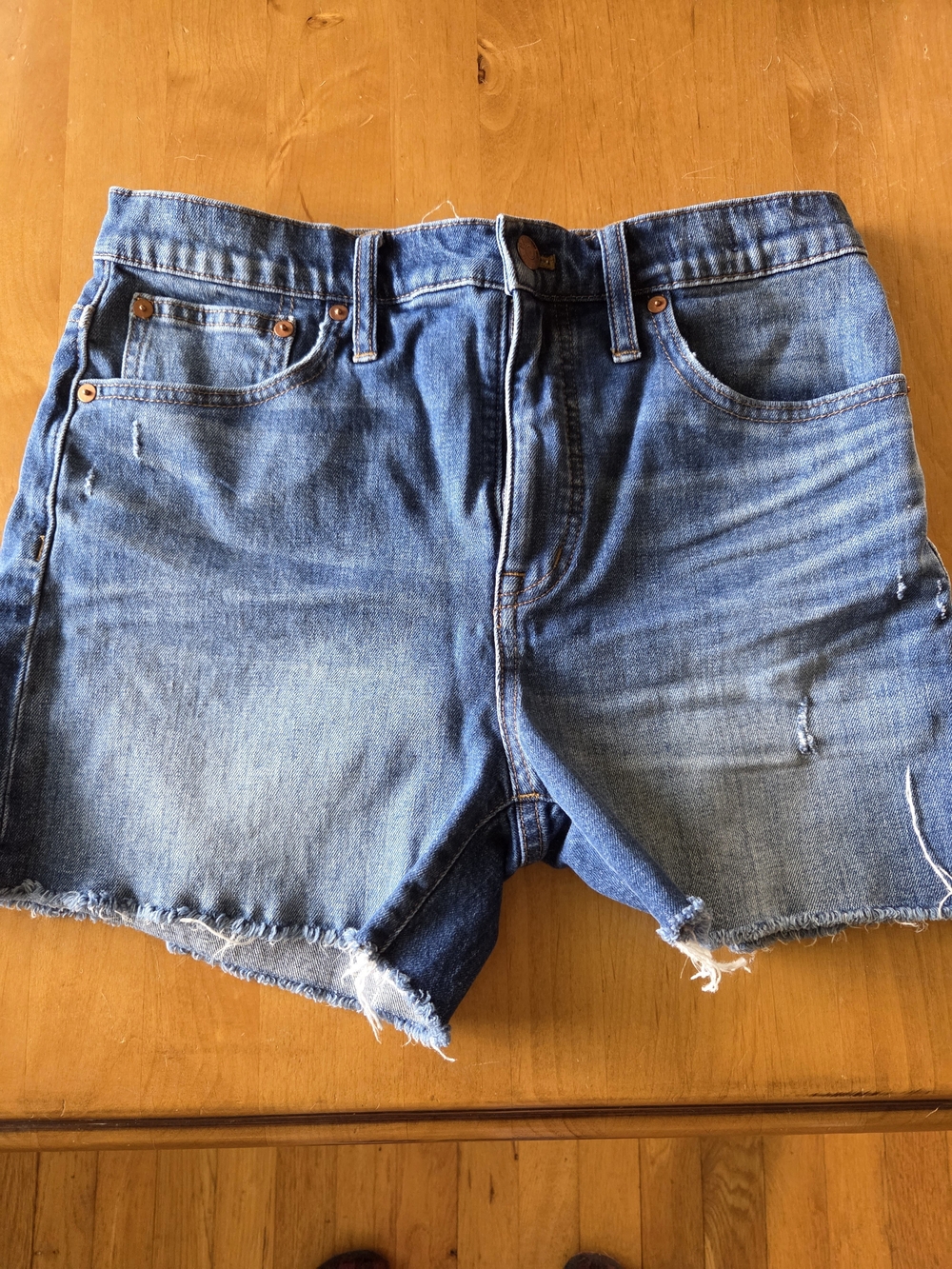 Madewell Distressed Blue Denim Cutoff Shorts
